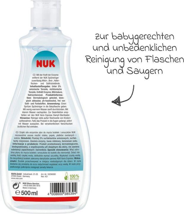 Productafbeelding NUK Spoelreiniger 500ml voor het reinigen van flessen en spenen (500 ml)