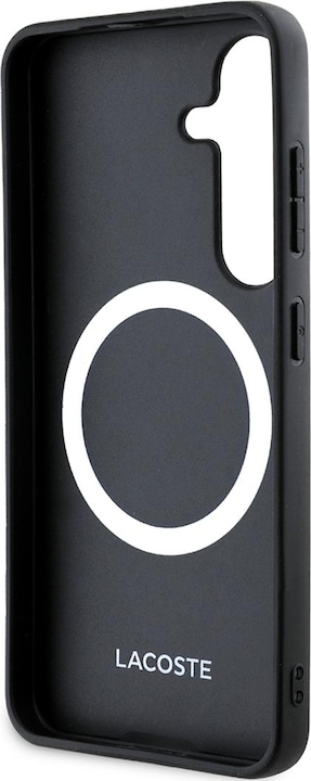 Produktbild Lacoste Case Iconic Petit Pique Woven Logo MagSafe to Samsung Galaxy S25 Plus black (Samsung Galaxy S25+)