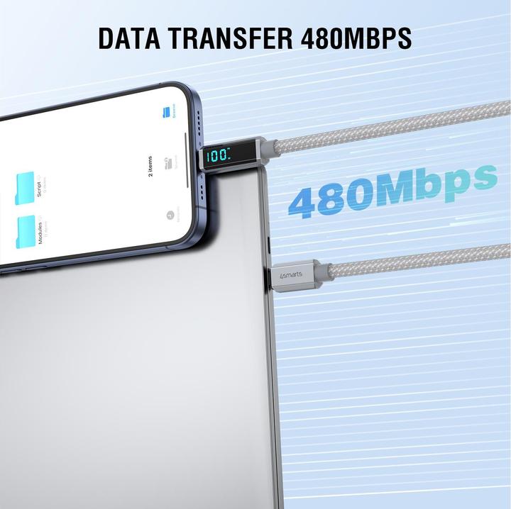 Productafbeelding 4smarts Kabel DigitCord (1.50 m, USB 2.0, 100 W)