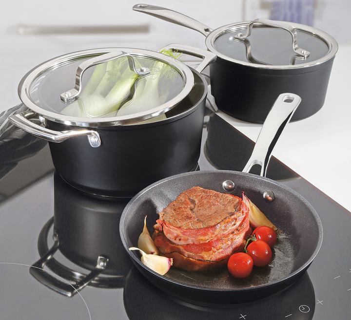 Immagine prodotto Spring Set di pentole Meridian Intense Pro da 4 pezzi con coperchi di vetro (24 cm, Set di pentole e padelle da cucina, Alluminio)