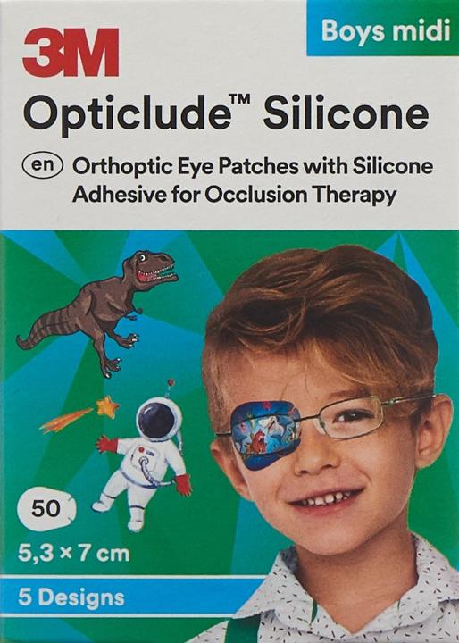 Actual product image 3M Silicone Augenverband 5.3x7cm Midi Boys (50 x)