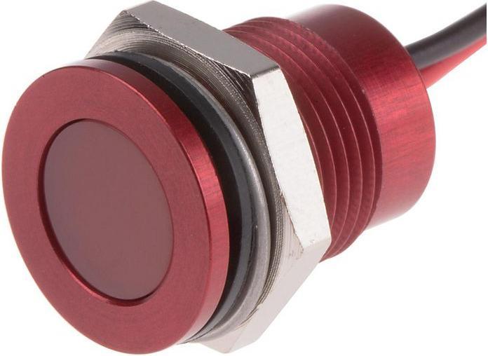 Produktbild RS PRO 14mm flush anodised LED wires, red 12Vdc