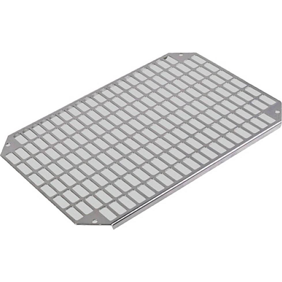 Fibox Mounting plate perforated 450x350x2mm-26x11mm Galvanized steel (Case), Accessori di elettronica + Alloggiamento, Argento