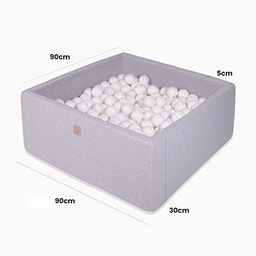 Actual product image Activity Board Ball Pool Baby - Square 90x90x40cm Baby Pool for Children with 200 Balls, Cotton, Light Grey: