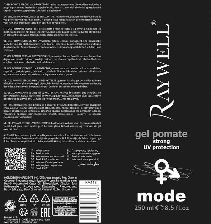 Produktbild Raywell Gel pomada pentru par Unisex Mode Strong, Toate tipurile de par, 250ml (Haarpomade, 250 ml)