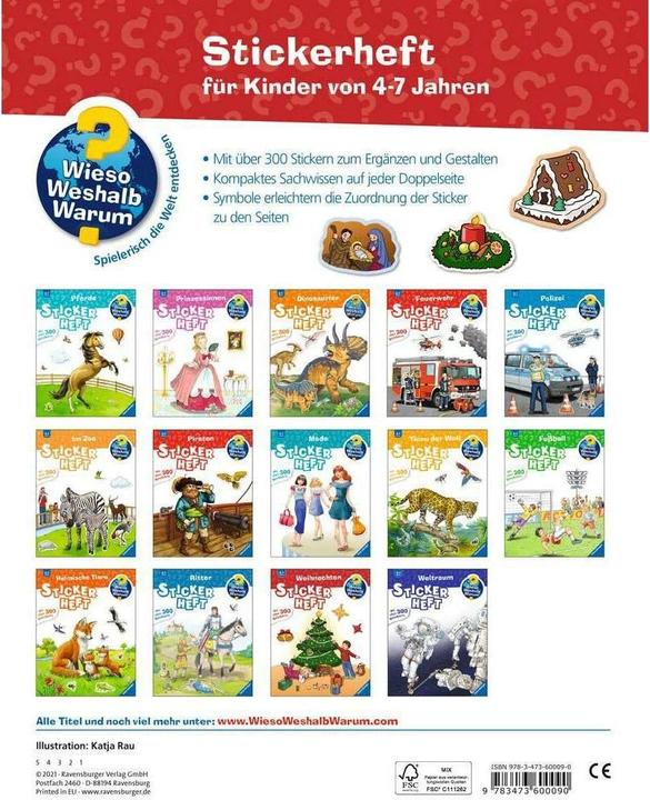 Productafbeelding Ravensburger Waarom? Waarom? Waarom? Stickerboek: Kerstmis