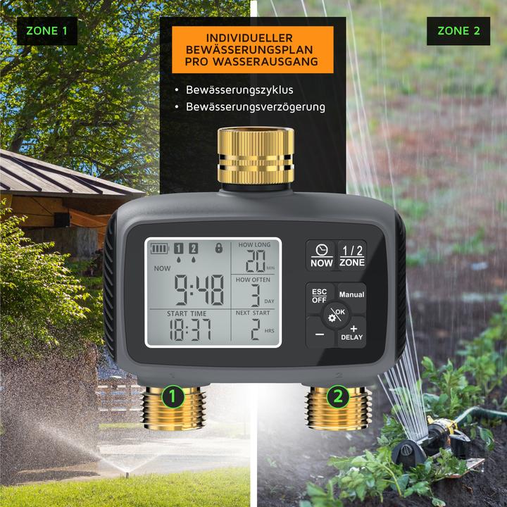 Actual product image Brandson Bewässerungstimer 2-Zonen (Irrigation computer)