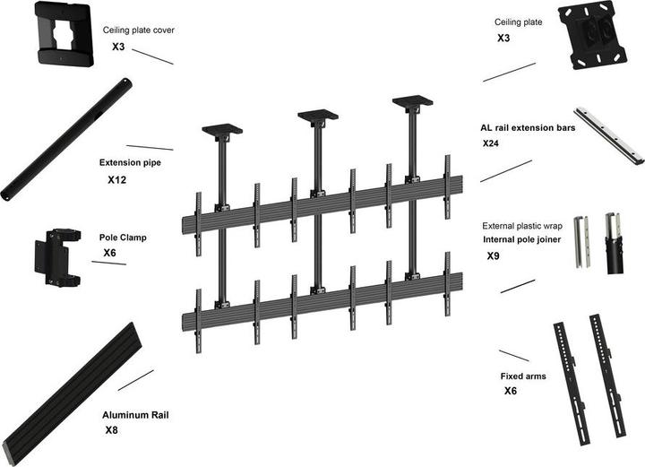 Actual product image Multibrackets M Ceiling Mount Pro MBC3X2U (Ceiling, 40" - 65")