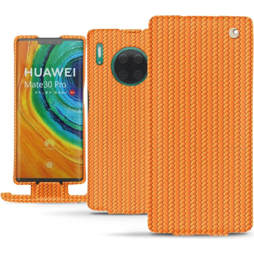 Noreve Lederschutzhülle vertikal (Huawei Mate 30 Pro), Smartphone Hülle, Orange