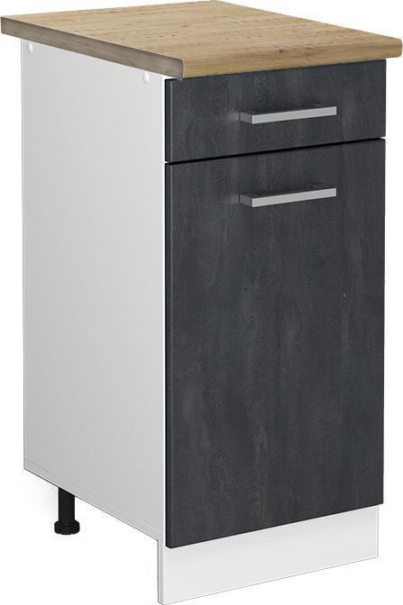 Goldkraft Eiche, Schwarz Beton, Weiss