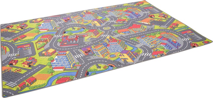 Snapstyle Tappeto da gioco per bambini Little Town 3D (100 x 200 cm)