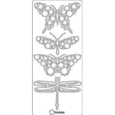 Hobby2you, Sticker, Decorstix 10x23cm guld sommerfugle