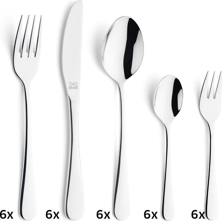 Beckmann & Rommerskirchen VIVA Besteckset 30-teilig (30 Stück, Besteck Set)