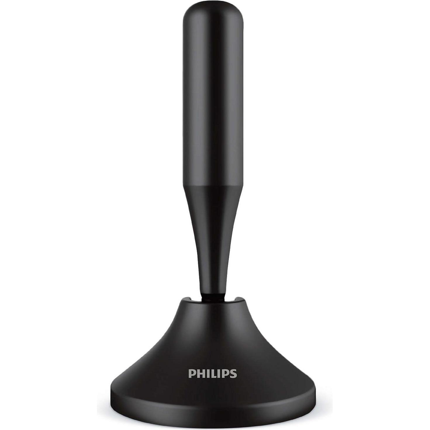 Philips Antena wewnętrzna/zewnętrzna cyfrowa VHF/UHF (Antenna a stilo, DVB-T / -T2), Parabola + Antenna, Nero