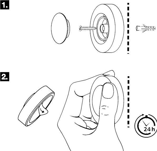 Actual product image Butoir de porte mural Screw or Glue Wall ø 38x10 mm (1 Piece)