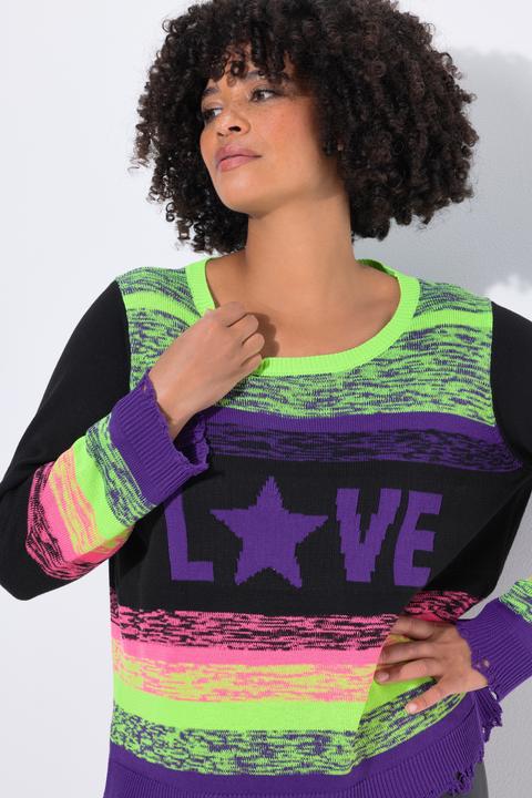 Image du produit Angel of Style Pull coupe Straight Fit, détails destroy à la base et dégradé de couleurs (46, 48)