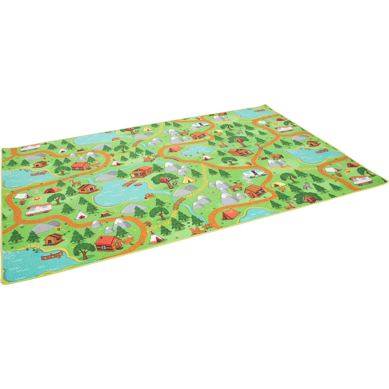 Snapstyle, Spielteppich + Spielmatte, Kinder Spiel Teppich Campingplatz (100 x 100 cm)