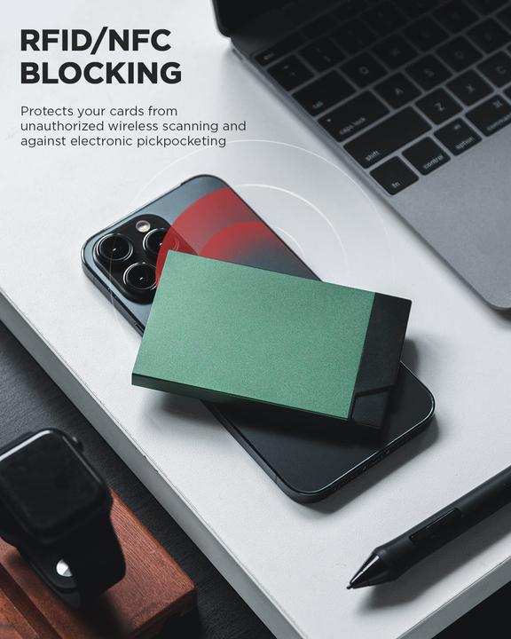 Produktbild Only-Bags.Store Kreditkartenetui Metall RFID/NFC Schutz Slim Case Karten Automatisches Pop Up Kartenetui
