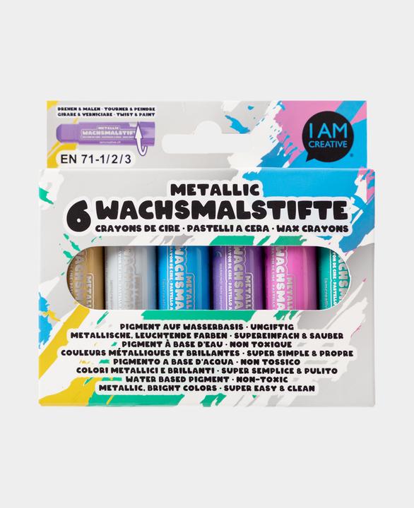 Actual product image I Am Creative Metallic wax crayons, 6 colours (6x)