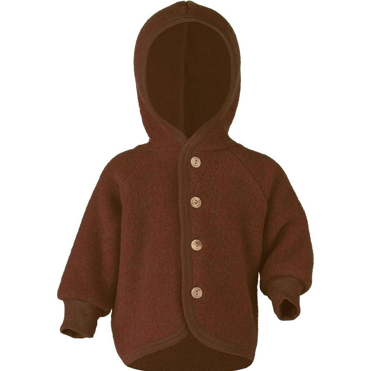 Engel Natur, Unisex, Jacke, Fleece Hoodie Jacke (62, 68), Braun, 68, 62