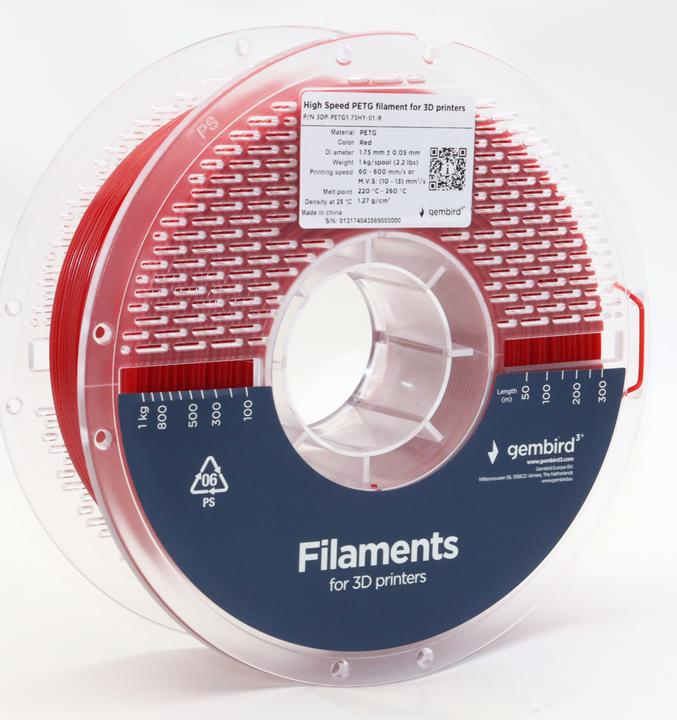 Immagine prodotto Gembird PETG ad alta velocità (PET, PETT) - Rd - 1,75 mm - 1 kg (PETG, 1.75 mm, 1000 g)