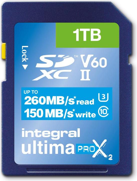 SDXC-Card 1TB Classe 10 UHS-II V 60 R260/W150 MB/s (Neuheit) (1000 GB, SD, U3, UHS-II)