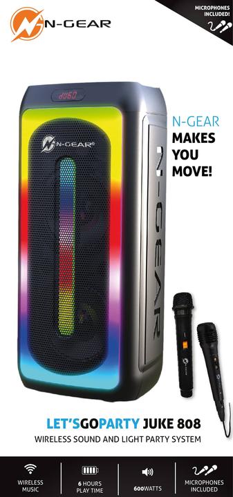 Actual product image N-Gear Let's Go Party Speaker Juke 500W (6 h, Electrical connection)