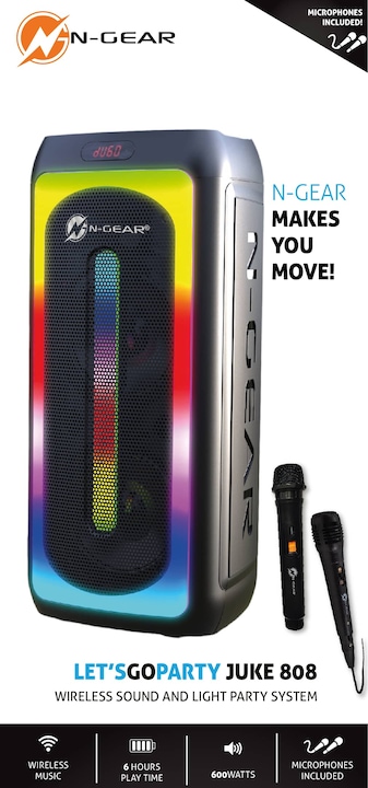 Produktbild N-Gear Let's Go Party Speaker Juke 500W (6 h, Netzbetrieb)
