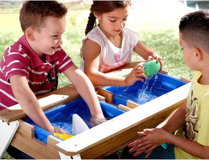 Immagine prodotto Axi Tavolo da picnic Nick Sand & Water Marrone/Bianco - Ombrellone Blu/Bianco