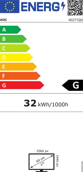 Energie-Label AOC Ag271qg (2560 x 1440 Pixel, 27")