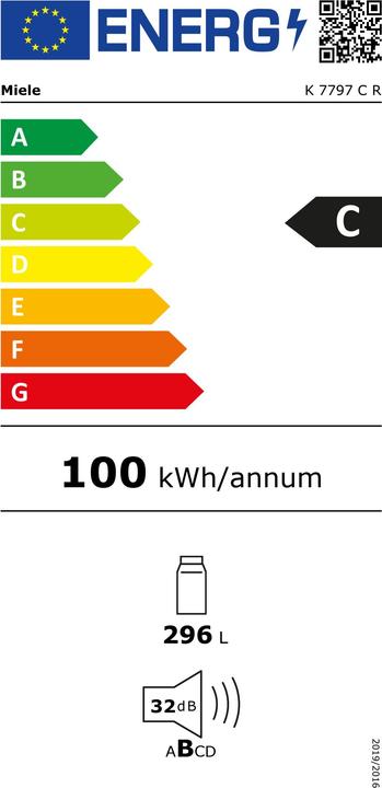 Energy Label Miele K 7797 C R (296 l)