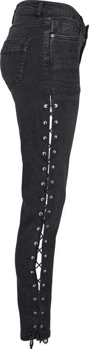 Actual product image Urban Classics Ladies Denim Lace Up Skinny Pants (29)