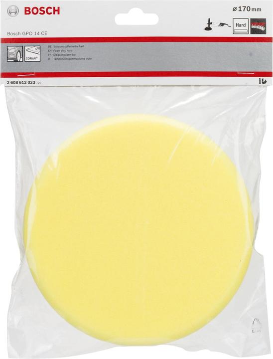 Produktbild Bosch Professional Zubehör Schaumstoffscheibe hart (gelb), Ø 170 mm