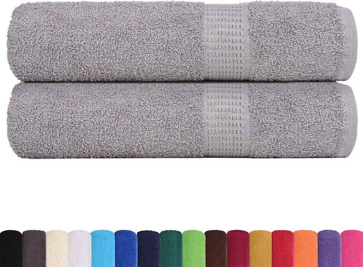 Image du produit vidaXL Serviettes 2 pcs. Gris 50x100 cm 360 g/m² 100% coton Serviette de bain (50 x 100 cm)