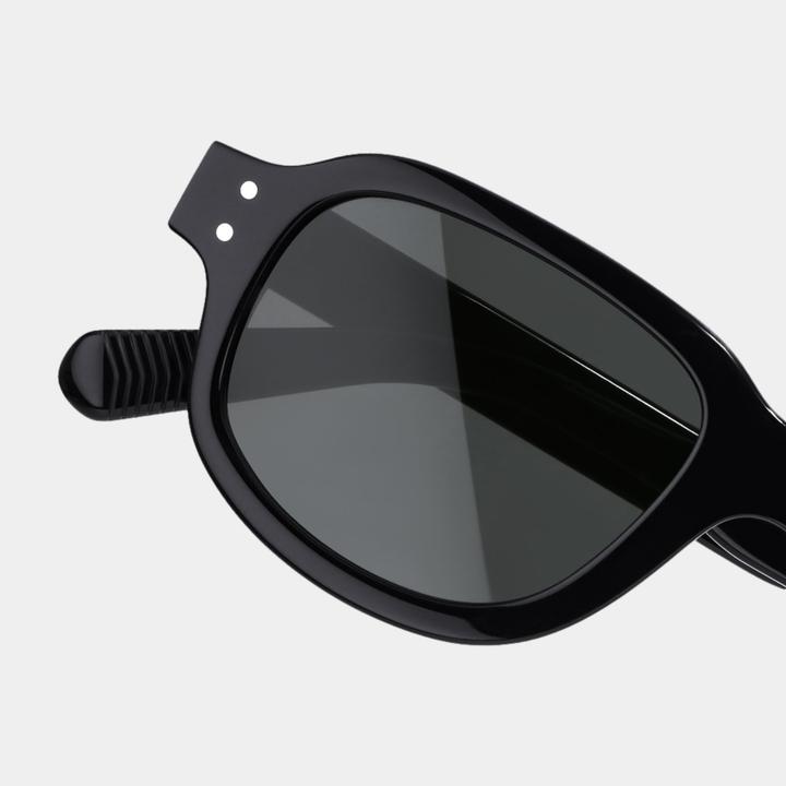 Actual product image James Dixon Schwarz/Grau – Warwick – Rechteckig – Acetat – Sonnenbrille