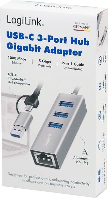 Produktbild LogiLink UA0440 (USB-C, USB-A, 3 Ports)