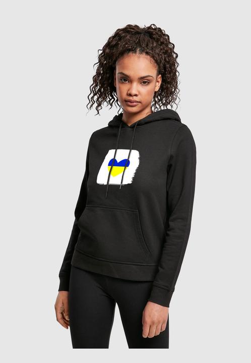 Produktbild Merchcode Ladies Peace - Brush Heart Black Basic Hoody - 161629 (XXL)