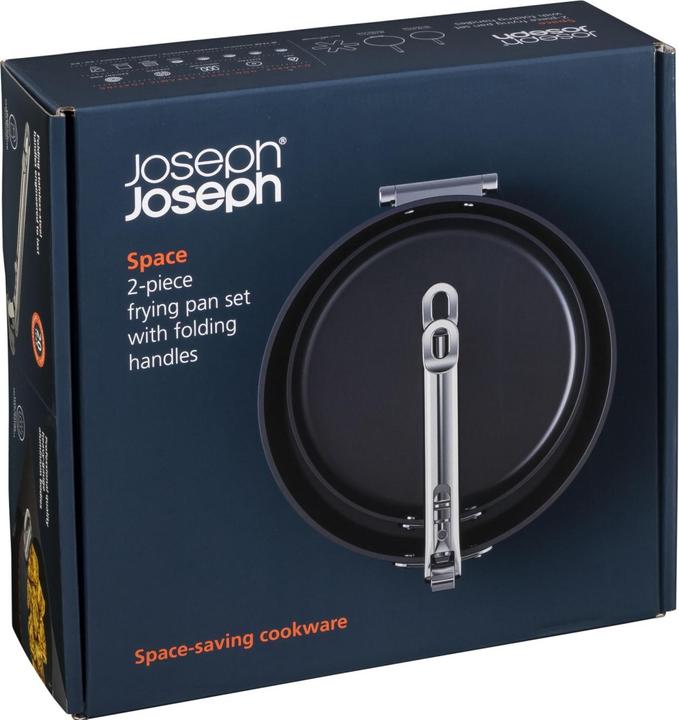 Actual product image Joseph Joseph Space frying pan folding handles set of 2 with pan guard (Frying pan, Aluminium, 28 x 11.90 cm)