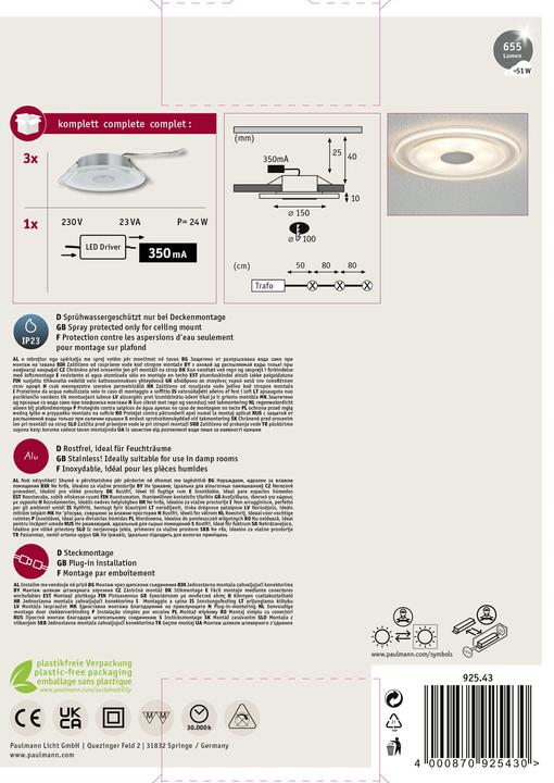 Produktbild Paulmann Einbauleuchte Premium Whirl Set (1350 lm)