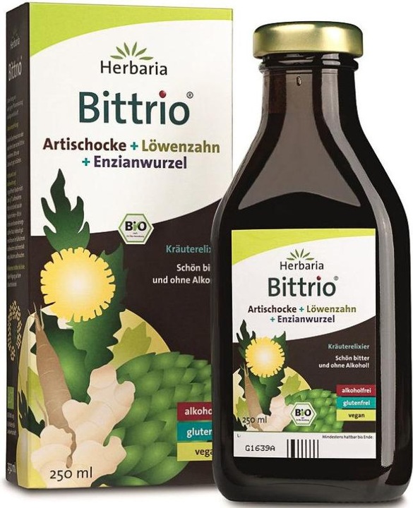 Actual product image Herbaria Herbal Elixir Bittrio Artichoke & Dandelion & Gentian Root Organic (1 Piece, Liquid, 592 g)