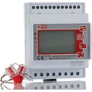 Rs Pro, Energiemessgerät, Energiemessgerät LCD-Hinterleuchtung, 8-stellig / 1, 3-phasig, Impulsausgang