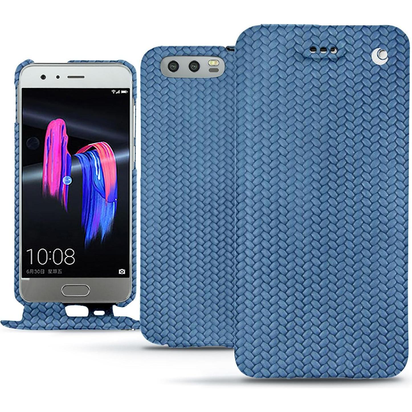 Noreve Lederschutzhülle vertikal (Honor 9), Smartphone Hülle, Blau