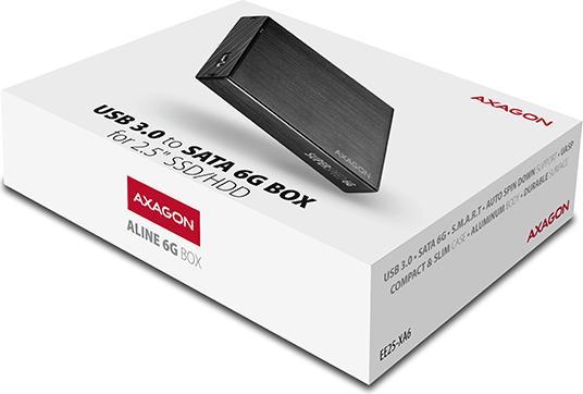 Productafbeelding Axagon EE25-XA6 - HDD / SSD behuizing - 2,5 Inch - SATA - Serial ATA II - Serial ATA III (2.5")