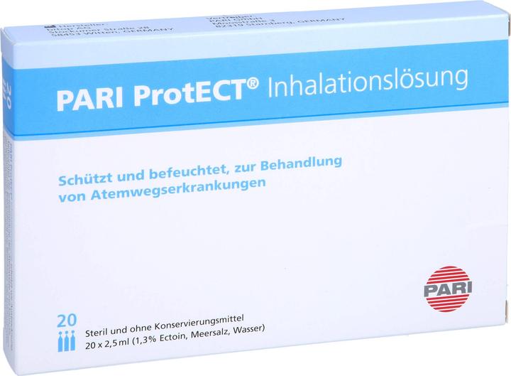 Actual product image PARI ProtECT inhalation solution with Ectoin 20 x 2.5ml, 50 ml solution