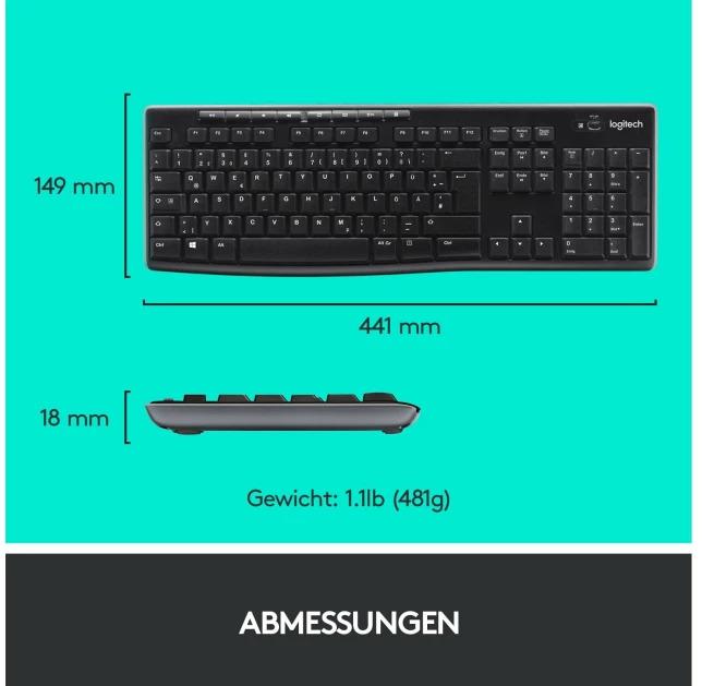 Actual product image Logitech Mk270 (Eng. Int., Wireless)