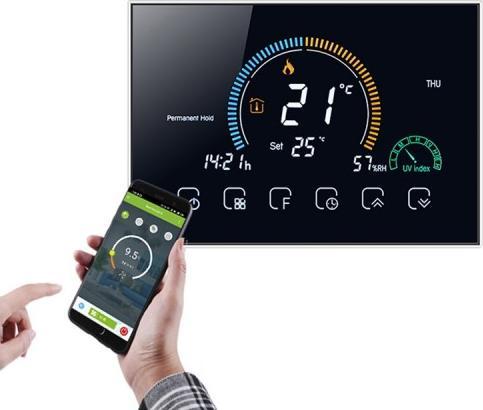 Produktbild Renov8 Smart Wi-Fi Thermostat with color LCD for gas boiler with dry contact - compatible 86x86 and round 6