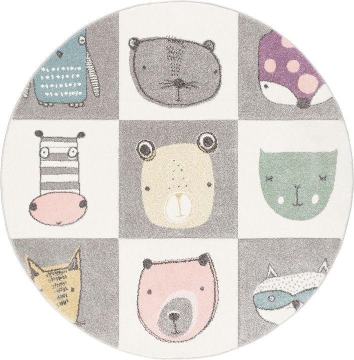 Immagine prodotto Pergamon Tappeto per bambini Maui Kids Happy Animals (120 x 120 cm)