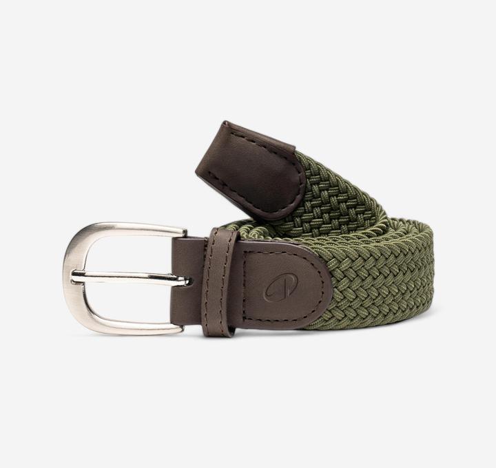 Inesis Elastic & stretchy braided Golf belt, khaki green (XL, XXL)