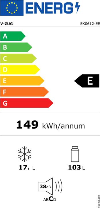 Label énergétique V-ZUG Komfort eco 5112600002