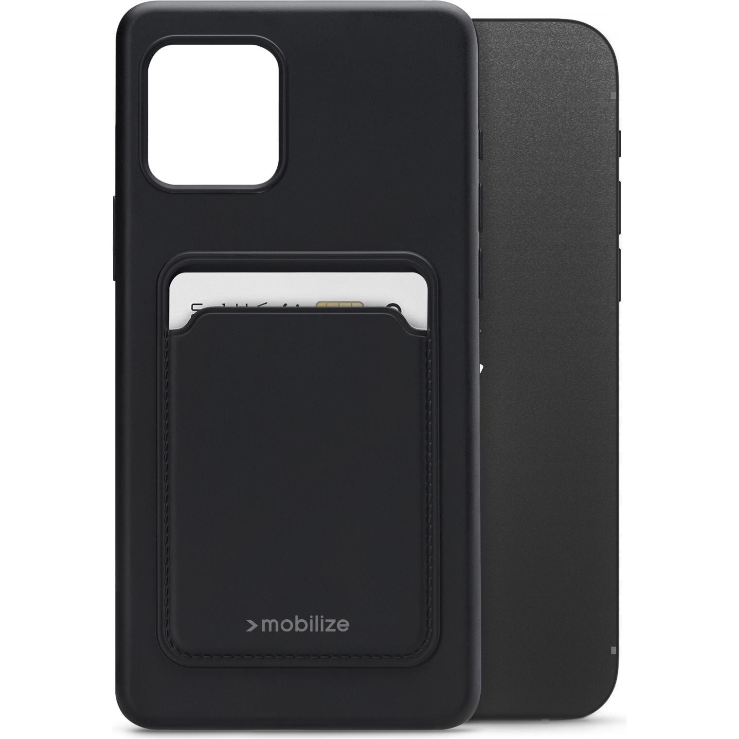 Mobilize Gummi-Gelly-Kartenhülle (Apple iPhone 12, Apple iPhone 12 Pro), Smartphone Hülle, Schwarz